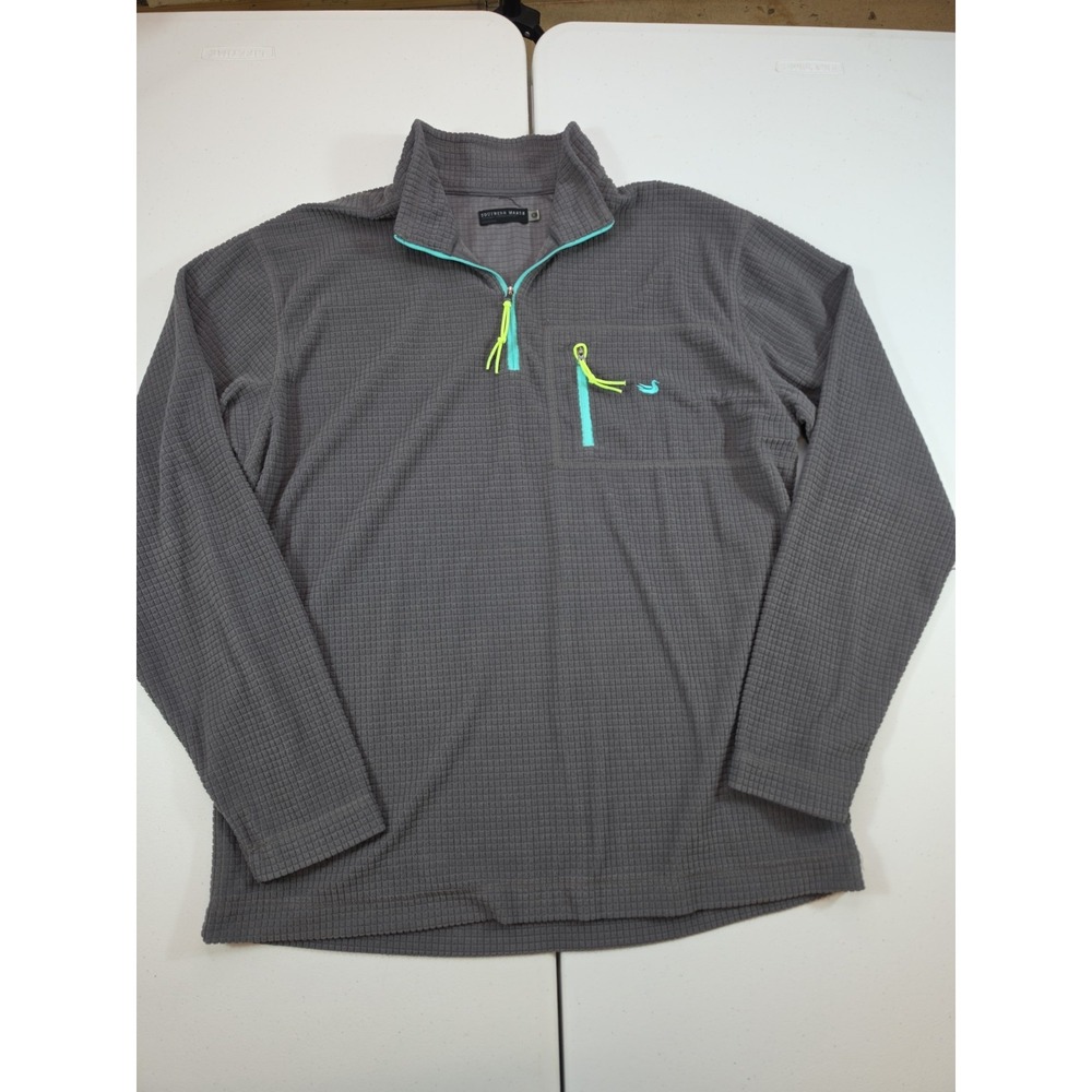 Southern Marsh Men's FieldTec Dune Waffle Grid Quarter Zip Fleece Pullover L